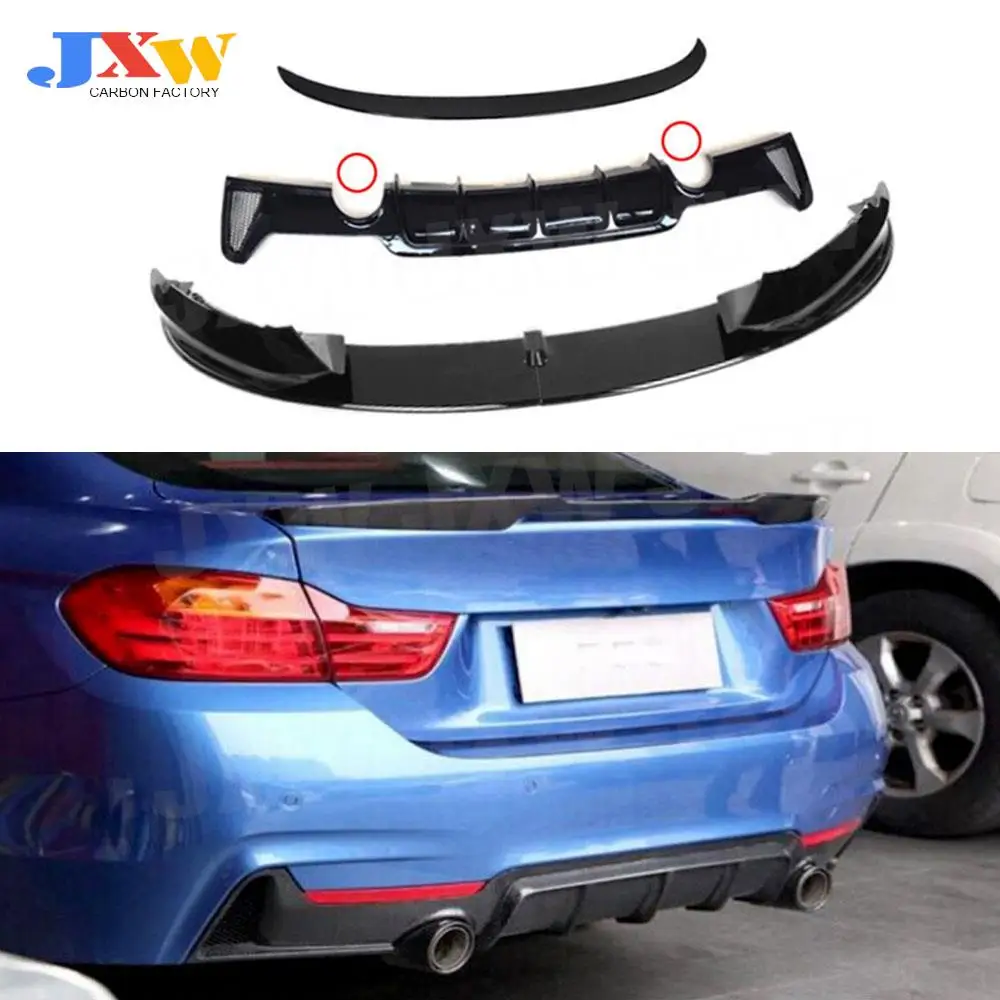 

Car Bodykit Rear Spoiler Wing Font Lip Rear Bumper Lip Diffuser O-O for BMW 4 Series M Sport F32 F36 2014 UP not Convertible