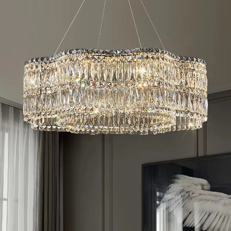 luxo luzes pingente de cristal decoracao de casa quarto jantar sala de estar lustre de teto brilho regulavel luz do anel de led 01