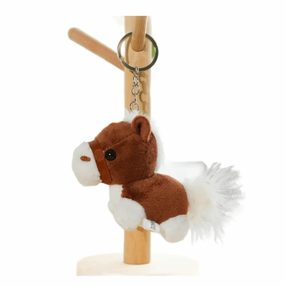 Mini cavalo de pelúcia chaveiro criativo mascote bonecas animais de pelúcia chaveiro kawaii fofo cavalo boneca pingente decoração do carro