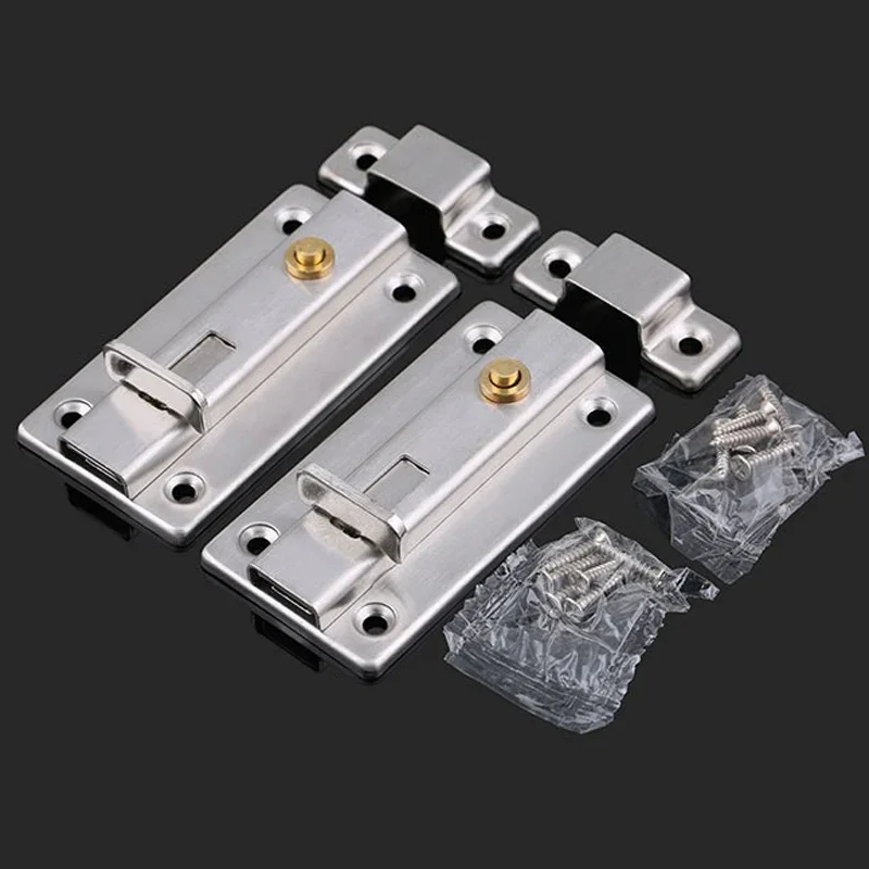 Self-elastic Latch 304 Stainless Steel 3/4inch Cabinet Hinges Security Bolt Latch Anti-theft Spring Latches Furniture Supplies