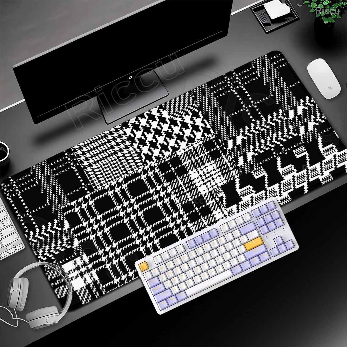 preto-branco-gaming-mouse-pad-antiderrapante-houndstooth-padrao-mousepad-almofada-na-mesa-tapete-escritorio-deskpad-pc-estendido-mouse-esteira