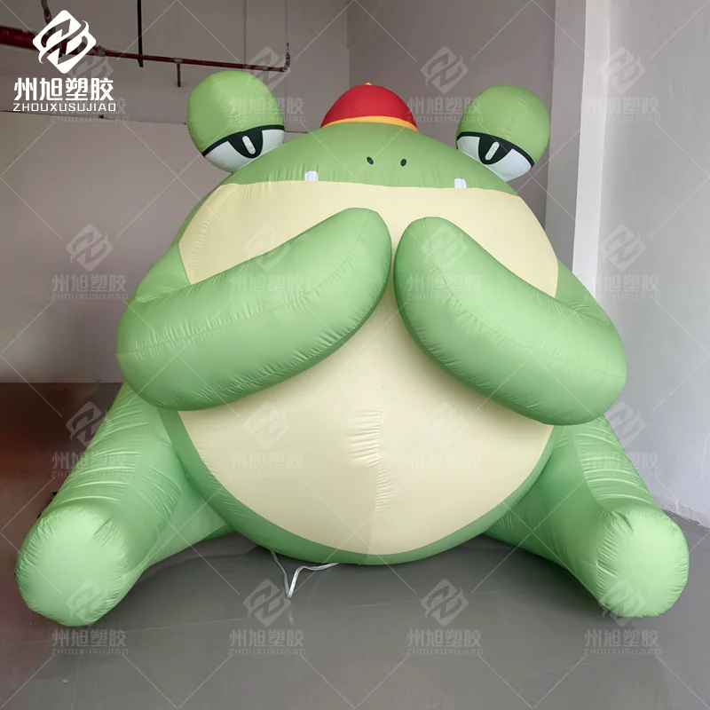 Custom Cartoon Inflatable Frog Model Advertising Decorative Prop for Animal-Themed Events in Outdoor Malls