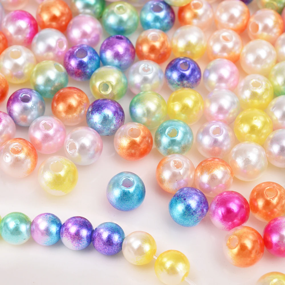 100 Stück Bunte Glänzende ABS-Kunststoffperlen Gemischte Farben Lose Abstandsperlen für Schmuckherstellung DIY Armband Halskette Bastelbedarf – Detail 5