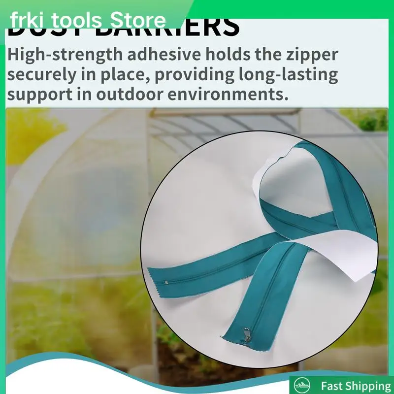 2-Pack Peel Stick Zipper Doors,7 Inch X 3 Inch Double-Sided Self-Adhesive Zippers For Dust Barriers-A79G