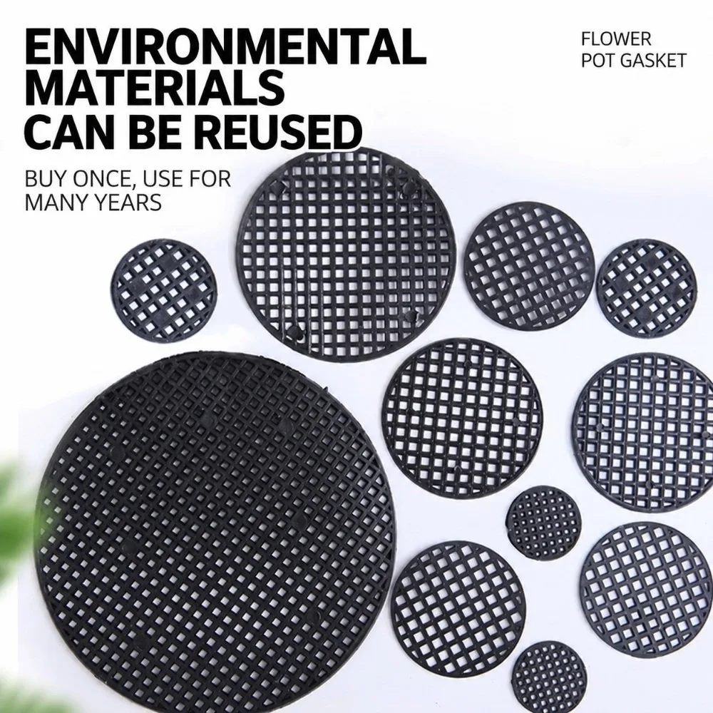 500/400/300/200/100/50/40Pcs Plastic Pot Hole Mesh Pad Round & Square Thickened Flower Pot Drainage Screen Breathable