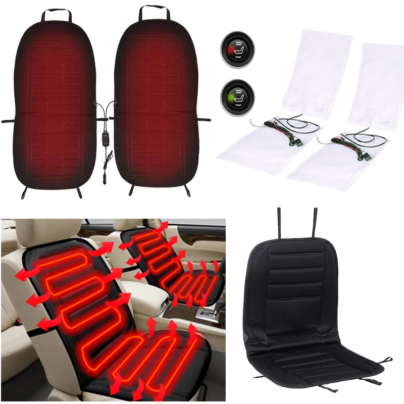 

2Pcs Heating Car Seat Pad Temperature -65c Fast Heating 2min Anti-Skid Soft Fabric Mesh Back Suitable for Home Office