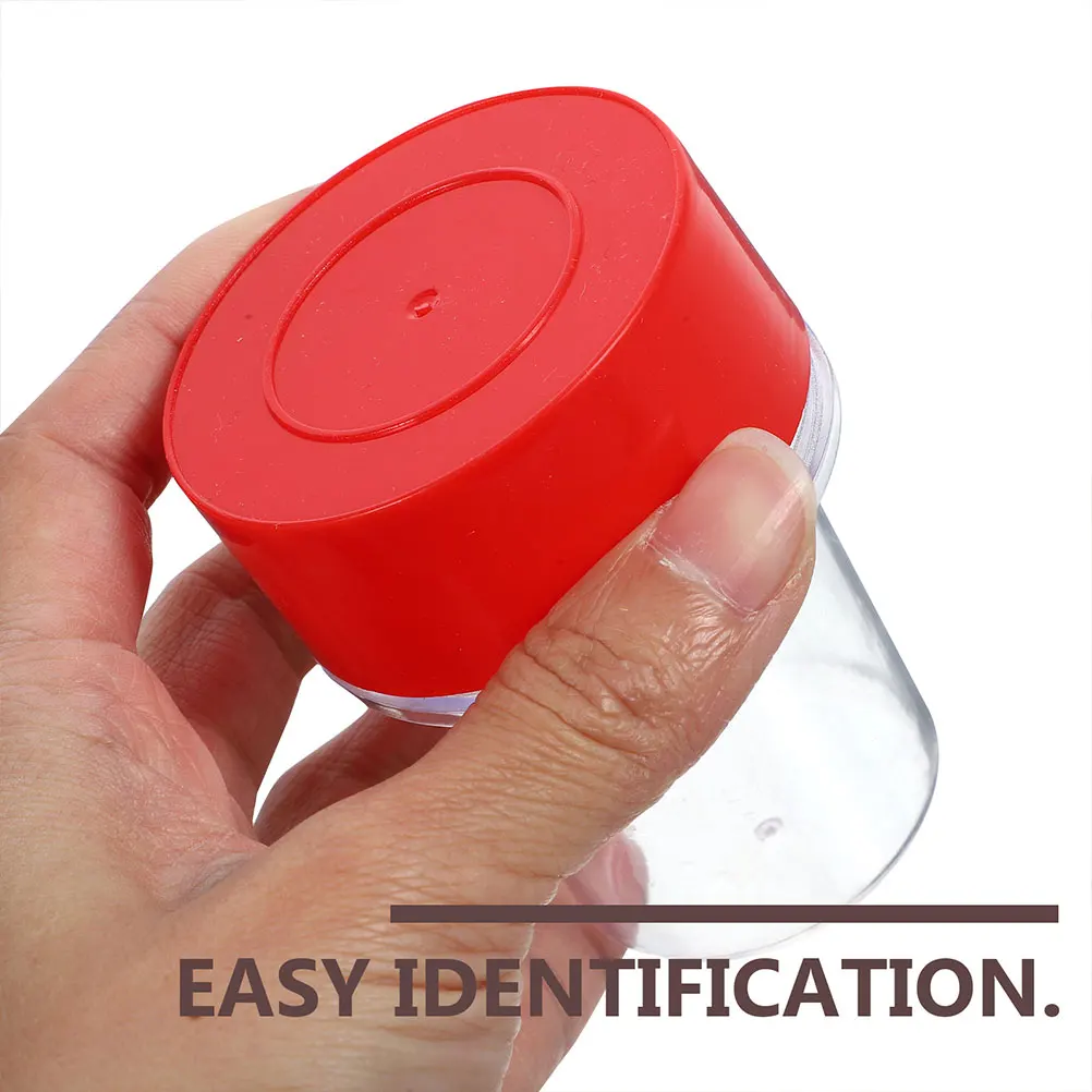 

10 Pcs Stamp Box Convenient Seals Holder Wooden Office Clear Storage Containers School Red Stamper