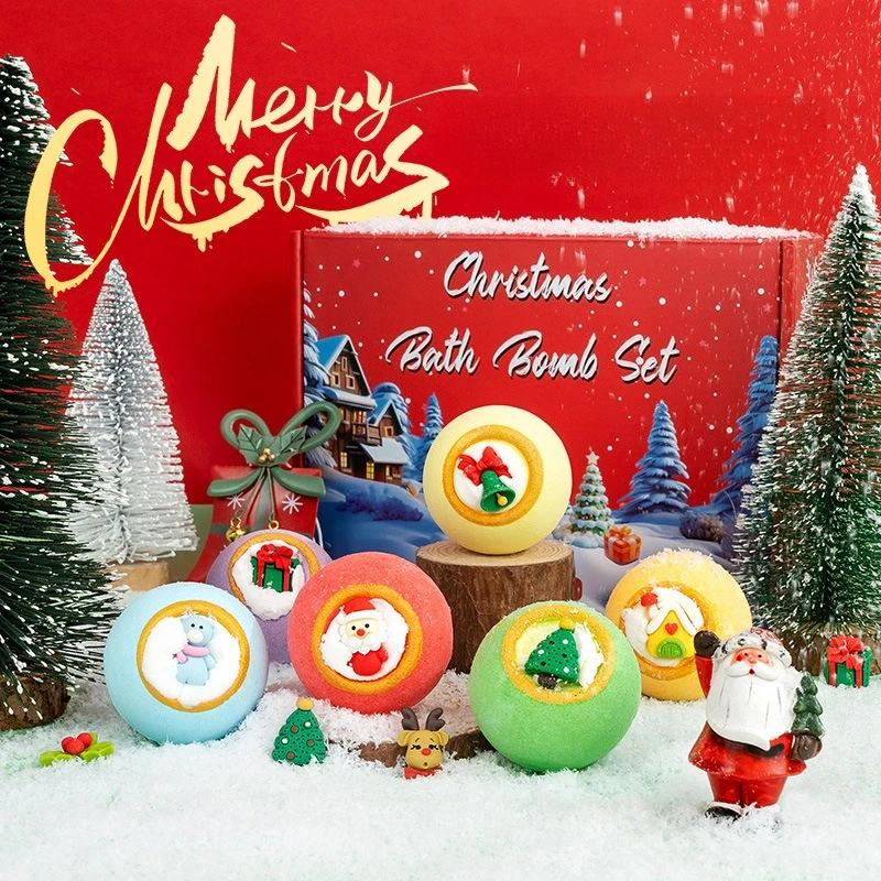 Christmas Bath Salt Ball Set Box Toy Bath Ball Bath Salt Christmas Salt Ball Bathing Accessories Аксессуары Для Ванн