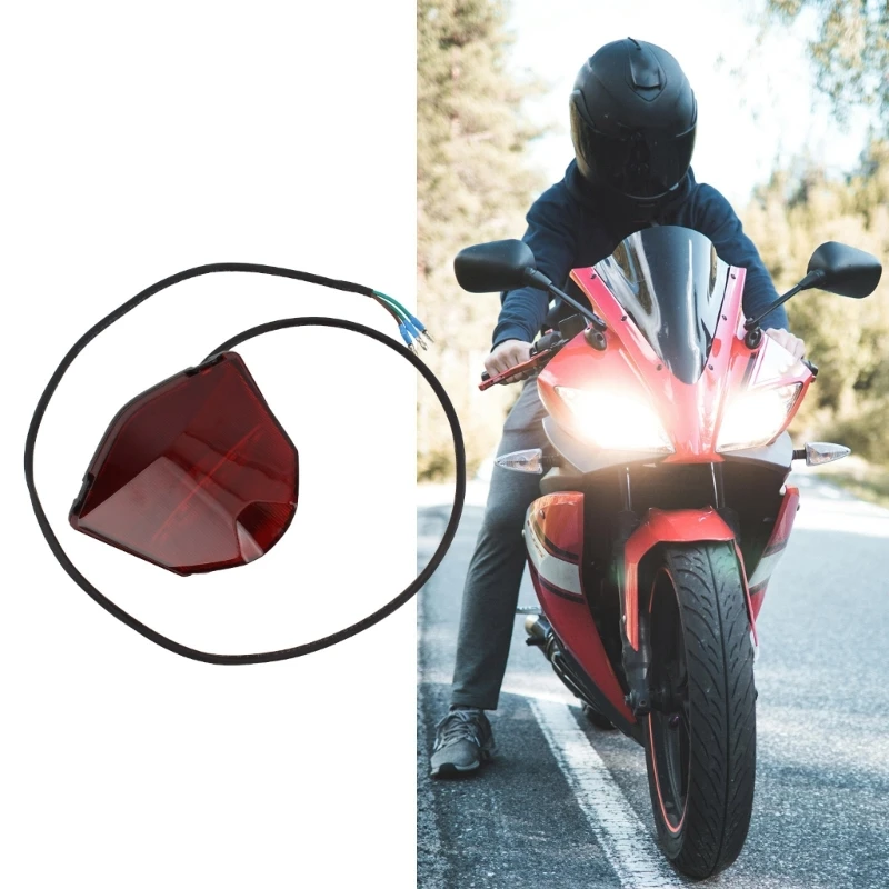 High Brightness LED Brake Tail Light Rear Lighting Accessories for Dirt Bikes Motorcycles Increased Riders Safety