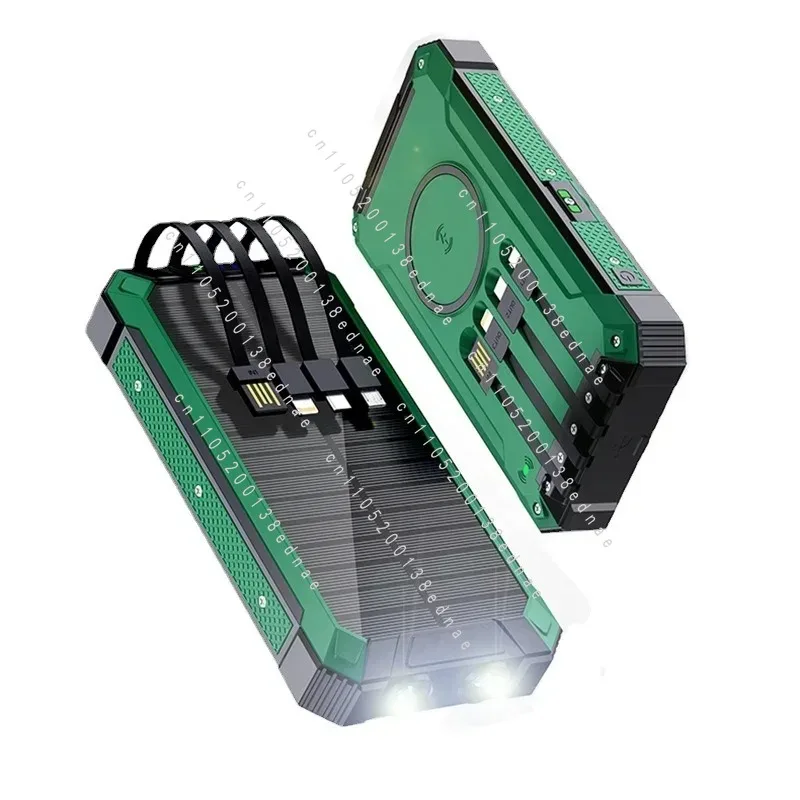 Solar power bank Outdoor mobile power supply Emergency charger Charging board Genuine self-contained cable Fast charging