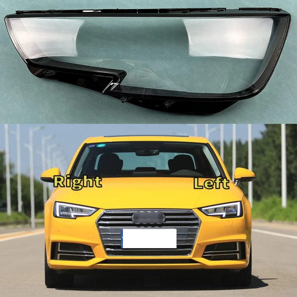 

For Audi A4L B9 2017 2018 2019 Headlight Cover Transparent Mask Headlamp Lamp Shell Lens Replace Original Lampshade Plexiglass