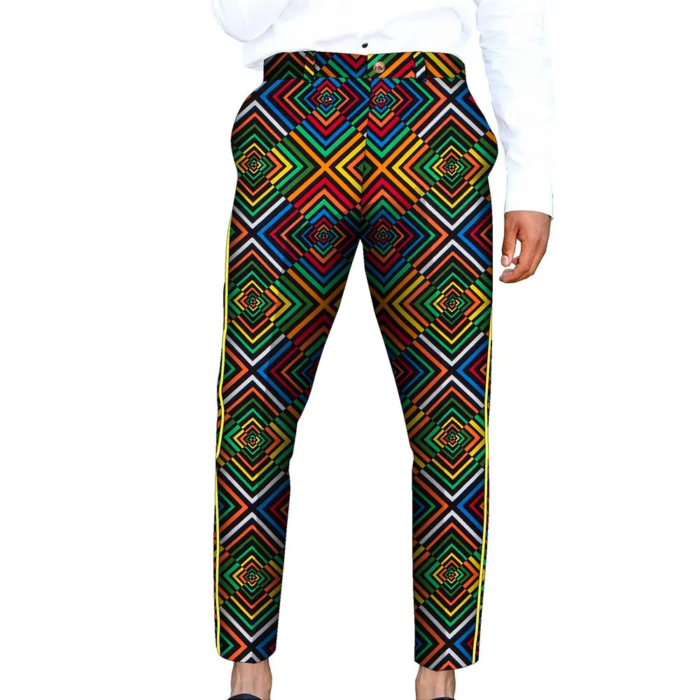 2025 African Print Men's Long Pants, Casual Pants, Export-fit Men's Straight-leg Pants Nine-pant Streetwear Men Men Pants S-5XL