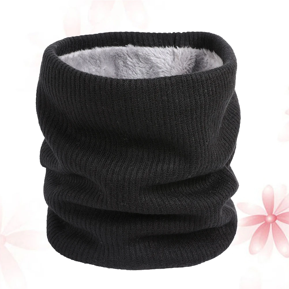 

One Size Warm Neck Scarf for Women Soft Chunky Circle Collar Cold Protection Winter Windproof Double Layer Scarf Beige