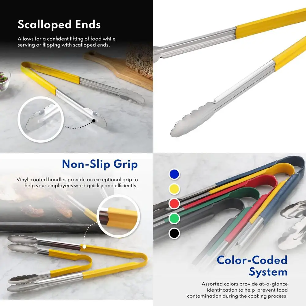 

Набор из 12 пружинных щипцов из нержавеющей стали с виниловым покрытием, желтые универсальные