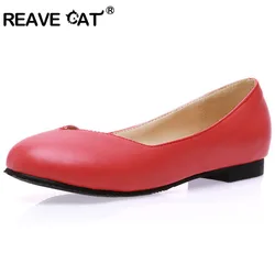 REAVE CAT Big size 31-47 Spring summer Autumn Ladies shoes Women's flats Black Red White Pink Fashion Sweets Party QL5270