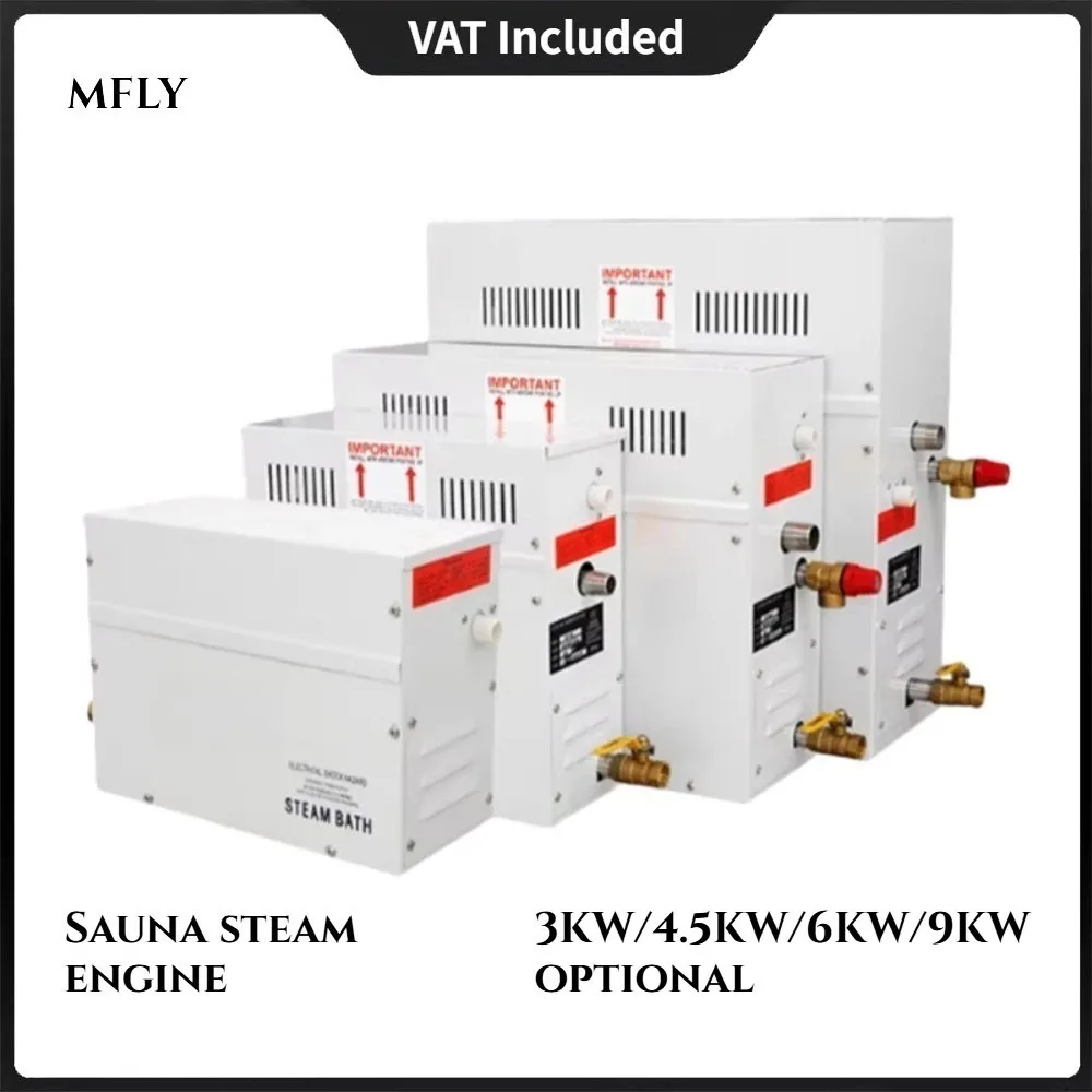 Generatore di Vapore 3/4.5/6/9KW, Macchina per Sauna Domestica, Bagno Turco SPA, Doccia a Vapore con Controllo Digitale, Dispositivo per la Produzione di Nebbia