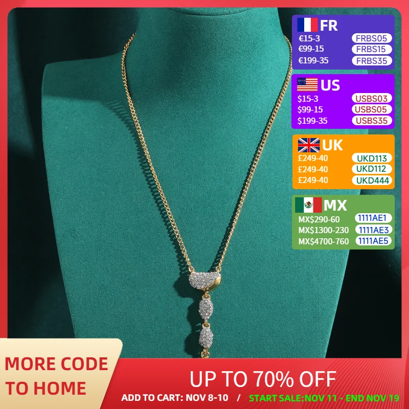 

Vintage Long Rhinestone Gold Color Necklace Pendant Water Drop Wedding Bridal Jewelry Accessories For Women 2025 Trends New