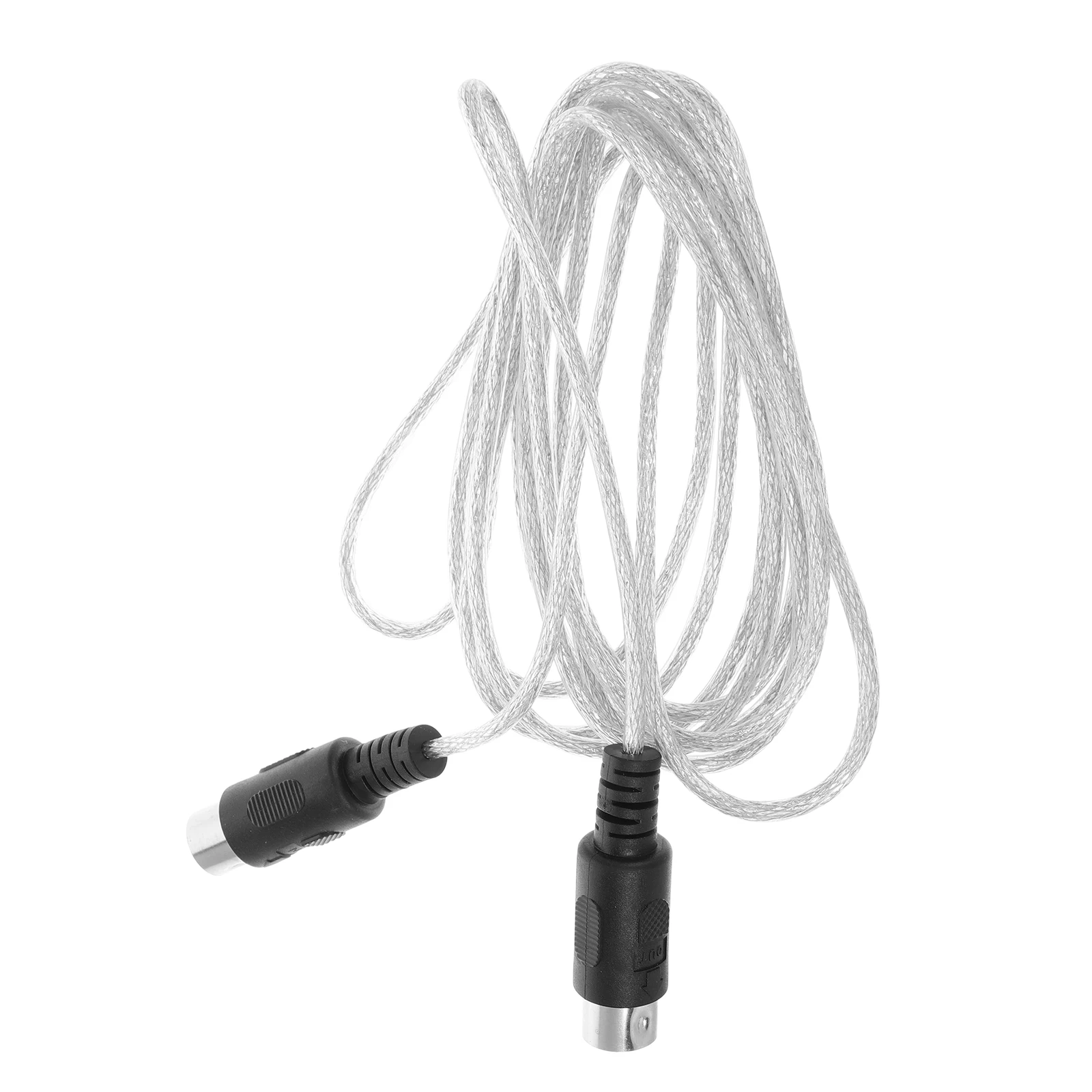 

MIDI Music Line Cable for Piano Audio Equipment Electronic Drum Instrument Coiled Black Extension Keyboard Connecting