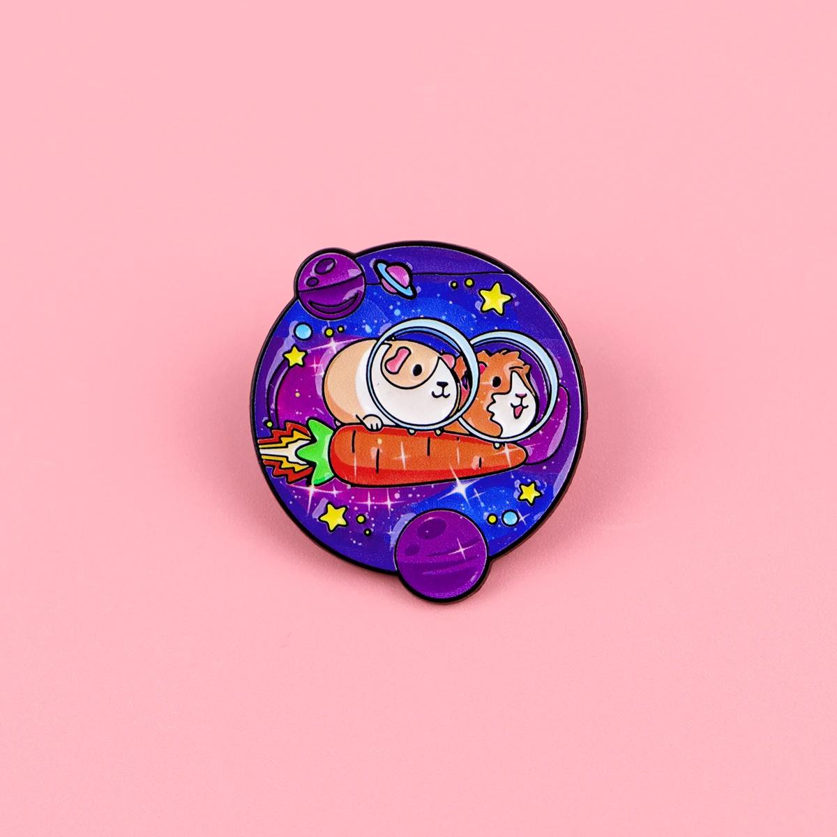 Cartoon Space Guinea Pig Enamel Pin Cute Hamster Astronaut Brooch for Animal Lovers Backpack Decoration Bags Lapel Pin Gift