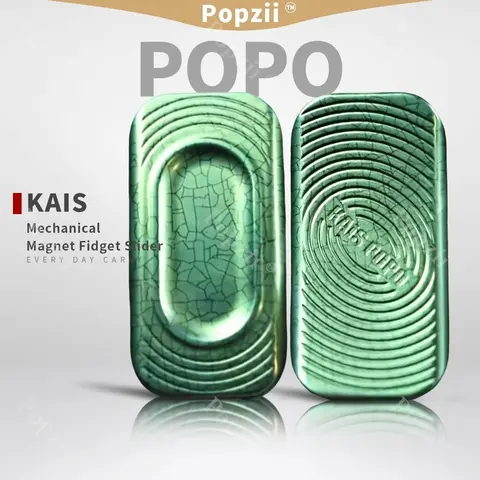 KAIS POPO EDC Titanium alloy Mechanical Multi Orbit Push Slider Intensive Paragraph Adults Stress Relief Toy Decompression Toy