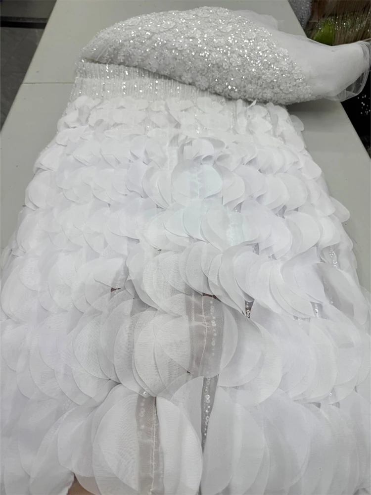 Handmade 3D Flower Embroidery Net Lace with Sequins High Quality Fashion Design for Party Evening Dress - Pretty Nice 2026 149