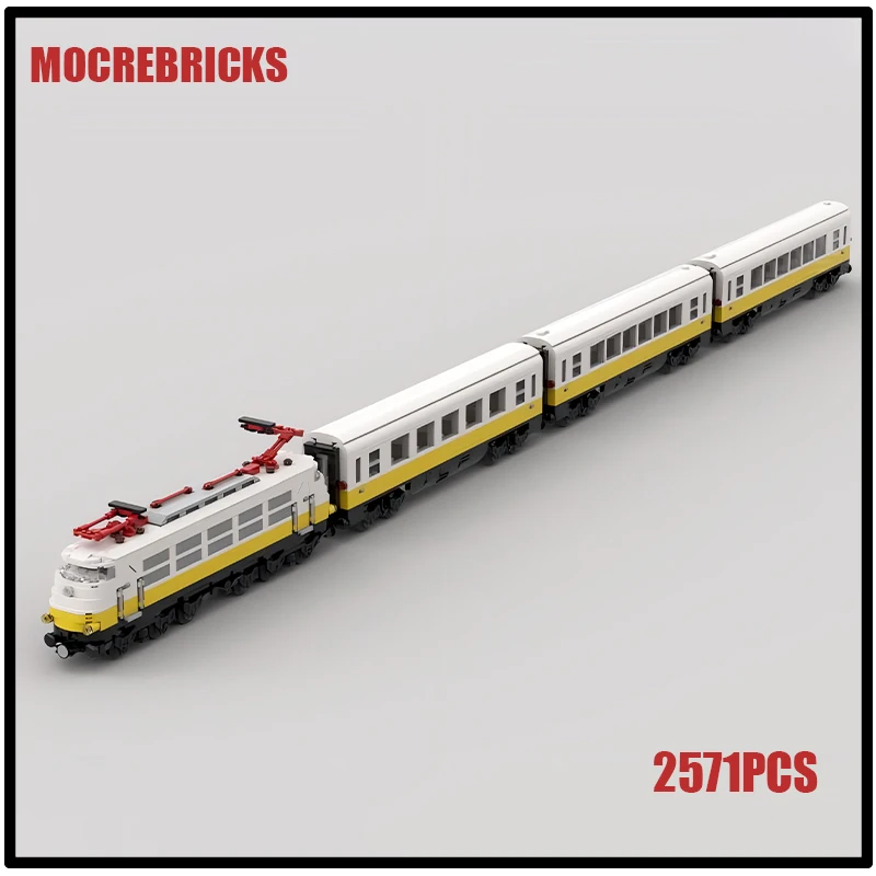 MOC High-speed Passenger Locomotive German Airport Express Train Technology Building Blocks Model DIY Bricks Toys Kids Gifts