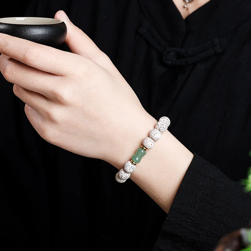 نجمة القمر بودي حبة سوار للرجال والنساء عالية الكثافة السلس الأبيض يناير الثقافية اللعب البوذية سبحة صلاة #2