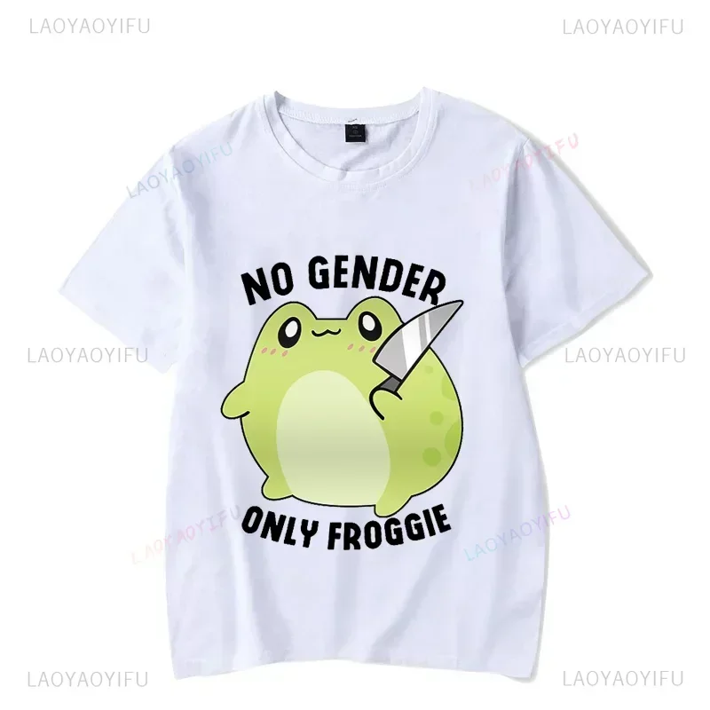 No Gender Only Froggie Women T-shirts Clothing Vintage Short Sleeve Summer T Shirts Kawaii Frog Tshirts Cute Tee Shirt Black Top