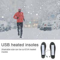 USB Heated Shoe Insoles Electric Foot Warming Pad Feet Warmer Washable Cuttable Size Winter Outdoor Sports Heating Insole Winter