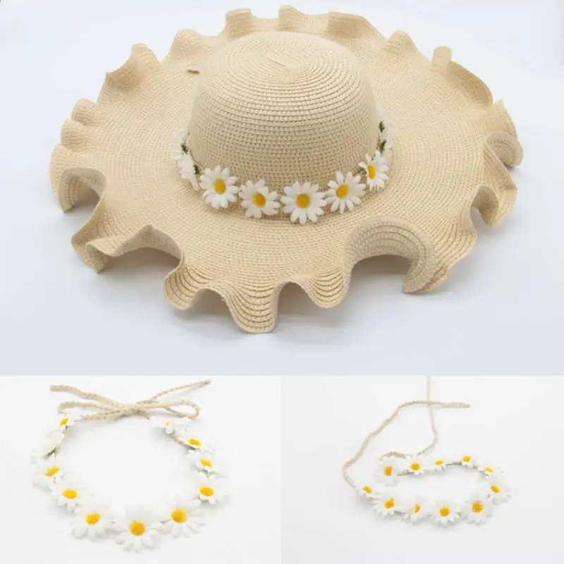 Zonnebloem Slinger Bloemenkrans Geweven Daisy Hoofdband Voor Vrouwen Vrouwelijke Meisjes Strand Voor Zonnehoed Haar Decoratieve Accessoires