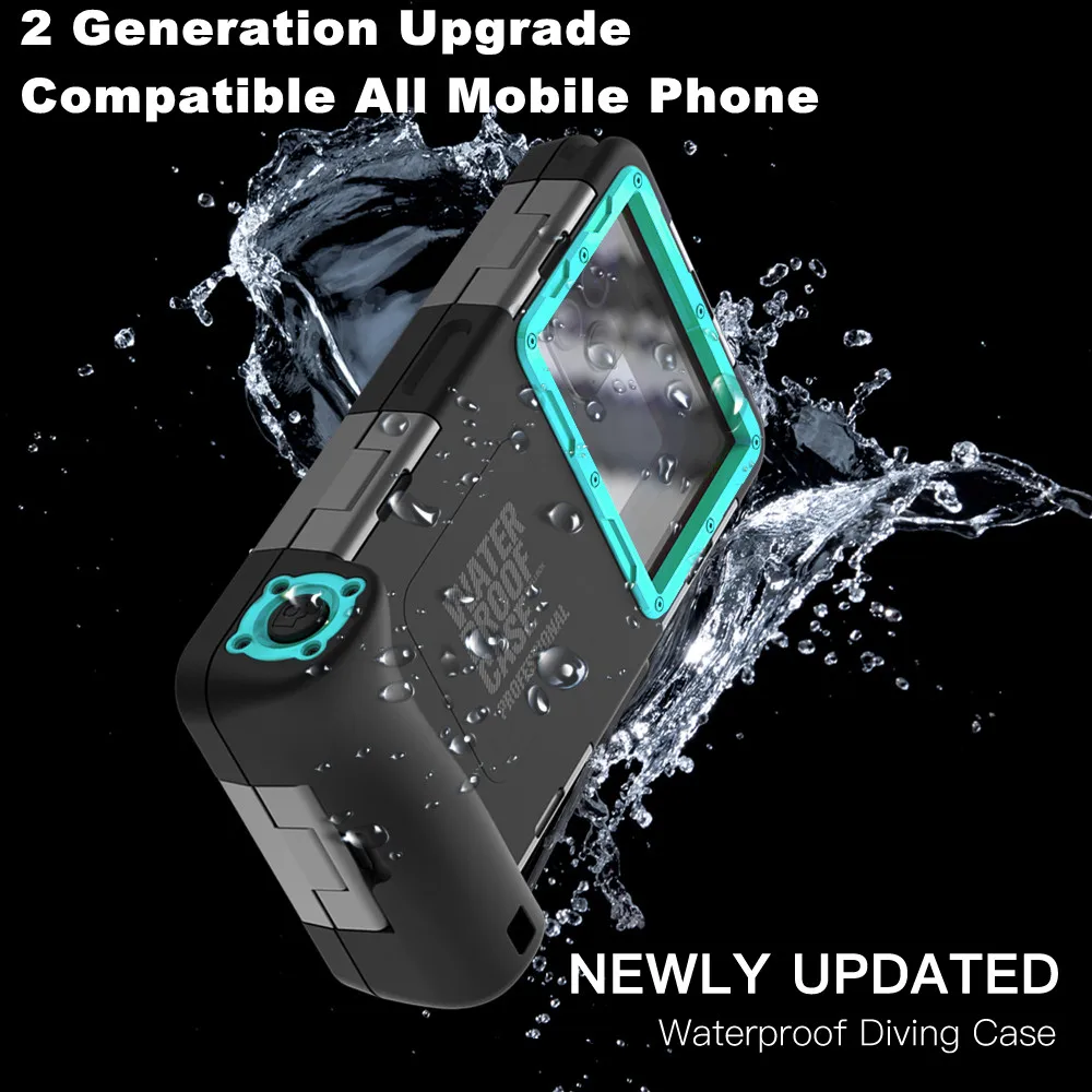 

2 Generation Universal Professional Waterproof Case For iPhone 13 12 Pro Max Diving 15M Depth Case For Samsung S21 FE S22 Ultra