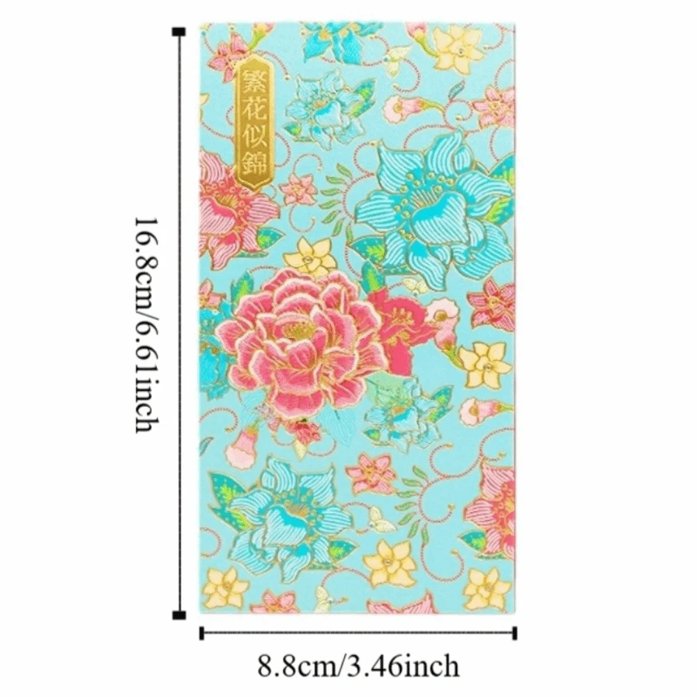 6 قطعة النمط الصيني 2026 الحصان العام المغلف الأحمر الذهب الفني ختم السنة الجديدة المال المغلف ورقة كرافت الزهور الطيور