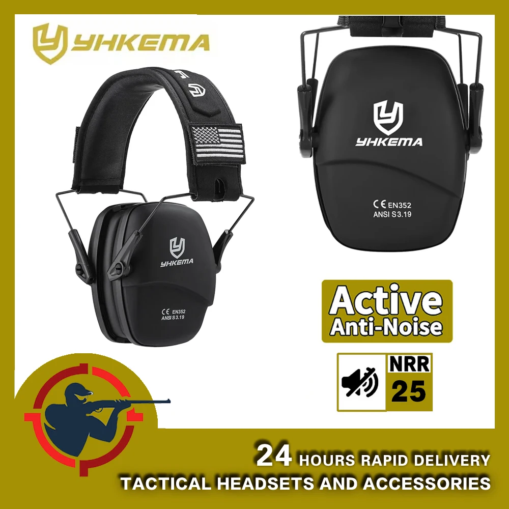 Składane elektroniczne strzelanie słuchawki z redukcją szumów NRR 25dB do strzelania/polowania na świeżym powietrzu/CS słuchawki chroniące słuchy