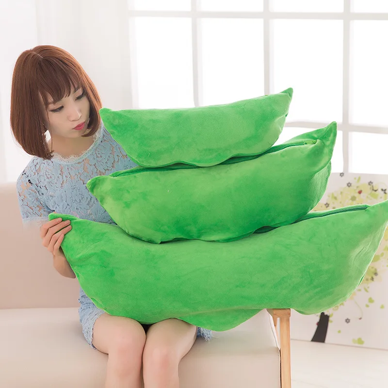 25CM ~ 90CM lindo bebé de peluche guisantes relleno planta muñeca juguete niños calidad Kawaii almohada en forma de guisante juguete niño niña regalo