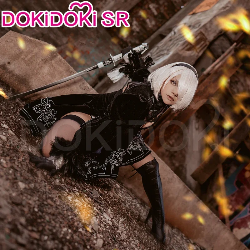 IN STOCK 2B/2P Cosplay Game Cosplay Costume DokiDoki-SR YoRHaa No. 2 Type B Cosplay Wig Shoes Women Costume Two Styles Cosplay