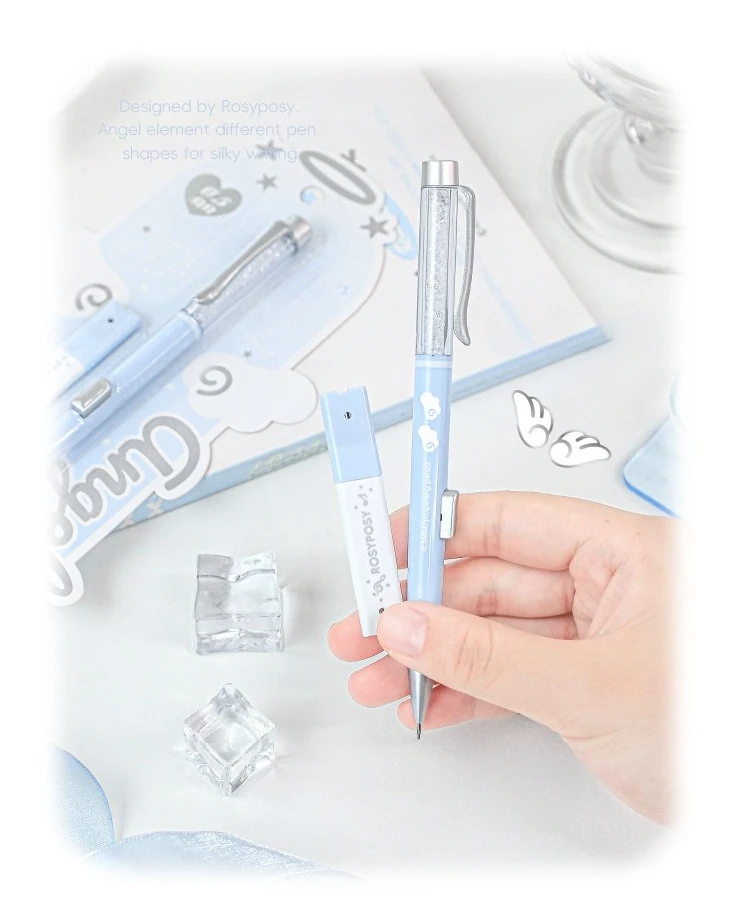 Engel Automatische Bleistift Set 0,5 HB Glitter Kristall Druckbleistift Push Button Nette Student Schreiben Werkzeuge Kawaii Schule Liefert – Detail 12