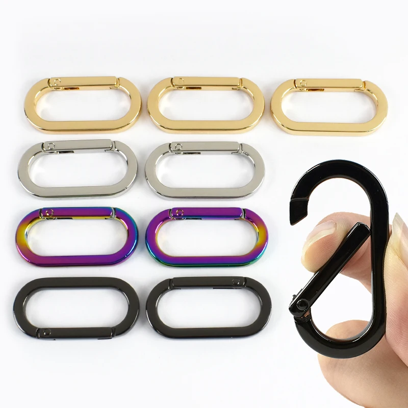 

5-20Pcs 35mm Metal Carabiner Rings Webbing Strap O Ring Buckle Dog Collar Keychain Connector Snap Hook Bags Hardware Accessories