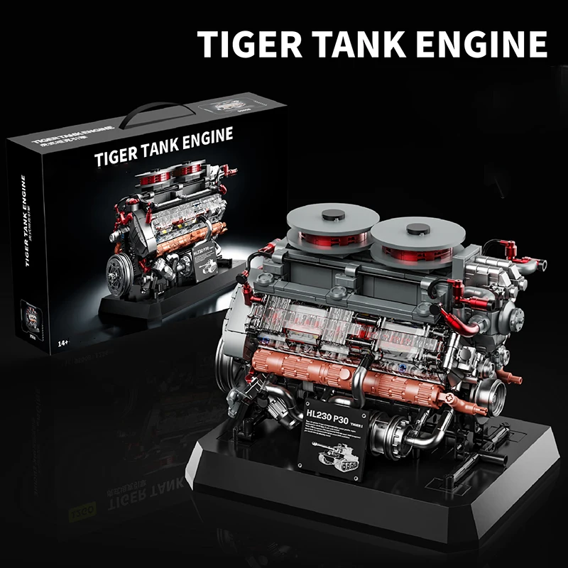1236pcs Tiger Tank Engine Building Kit - DIY Simulation Model, Creative Desk Decor, Premium Gift for Adult Collectors