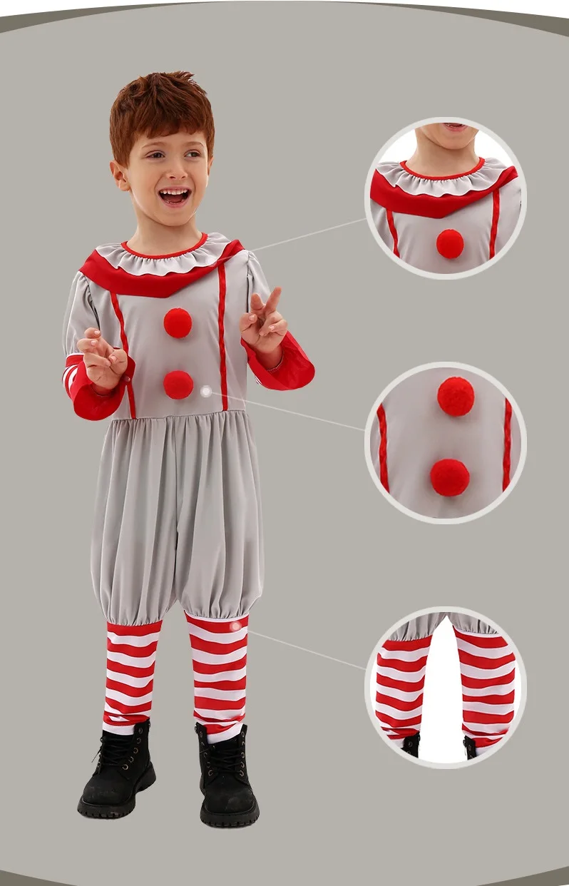 Kids Halloween New Clown Cosplay Clothing Children's Performance Costumes Holiday Performance Costumes Book Day Clothing