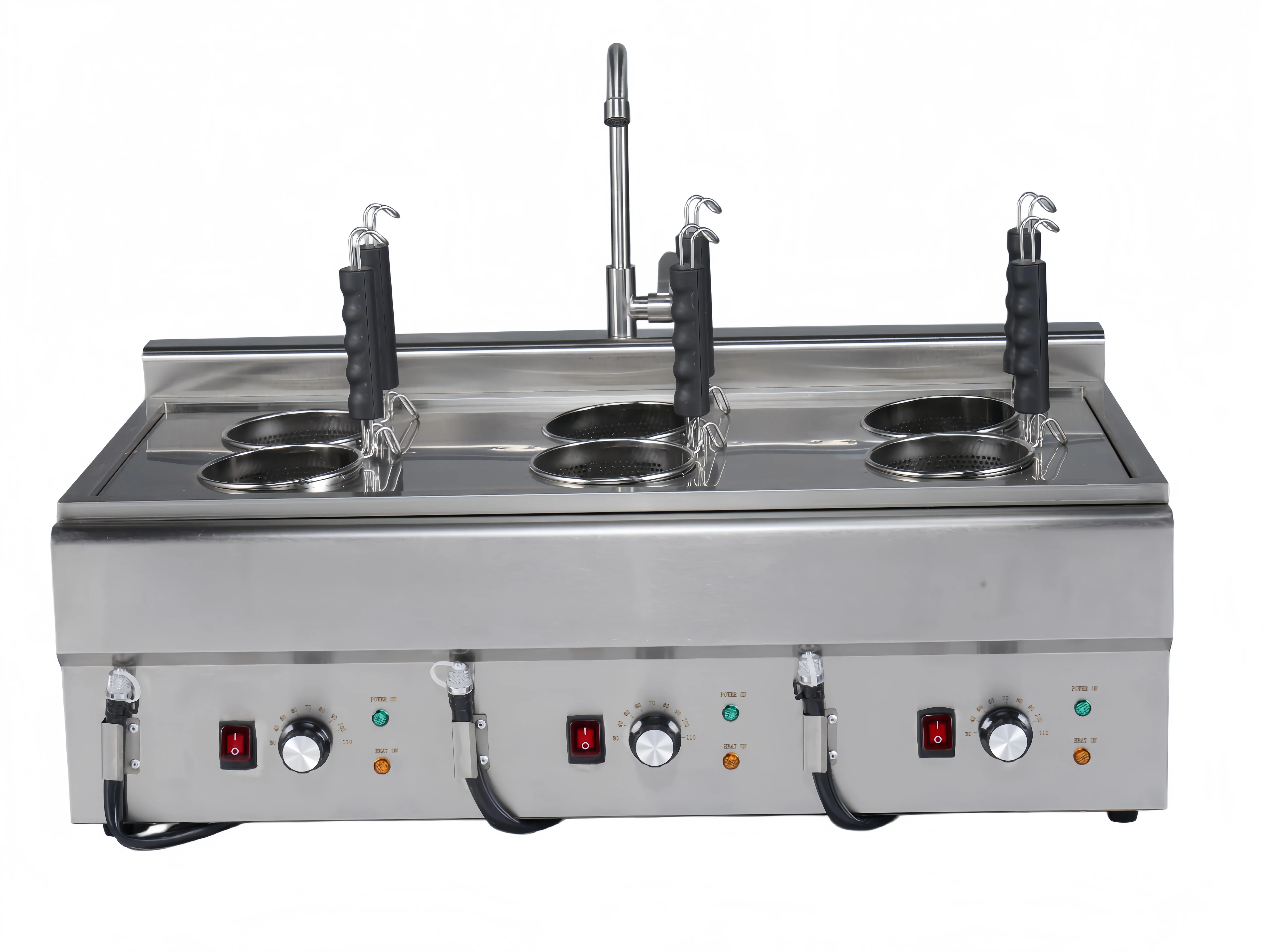 Commercial Restaurant Noodle Stove 6-hole Electric Noodle Stove 220V Stainless Steel Material Spaghetti Cooking Equipment