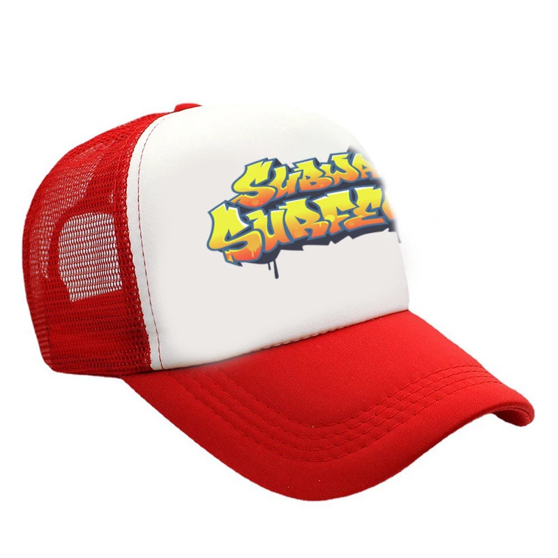 Subway Surfers Logo Trucker Cap Unisex Video Game Hats Sun Hats Golf Hats Adjustable Polyester Mesh Baseball Cap Summer - view 3