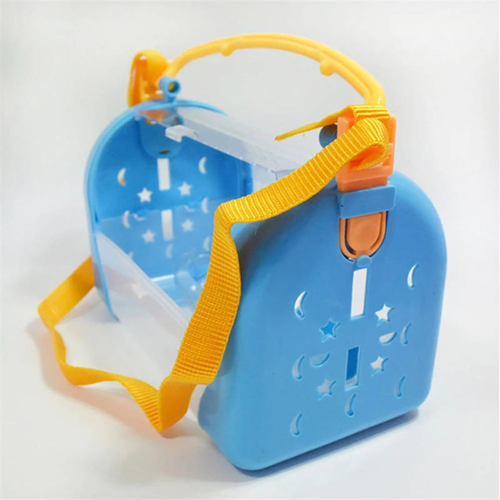 

1PC Hamster Cage Pet Go out Box Outdoor Carrier Portable Small Animal Cage with Adjustable Strap (Blue)