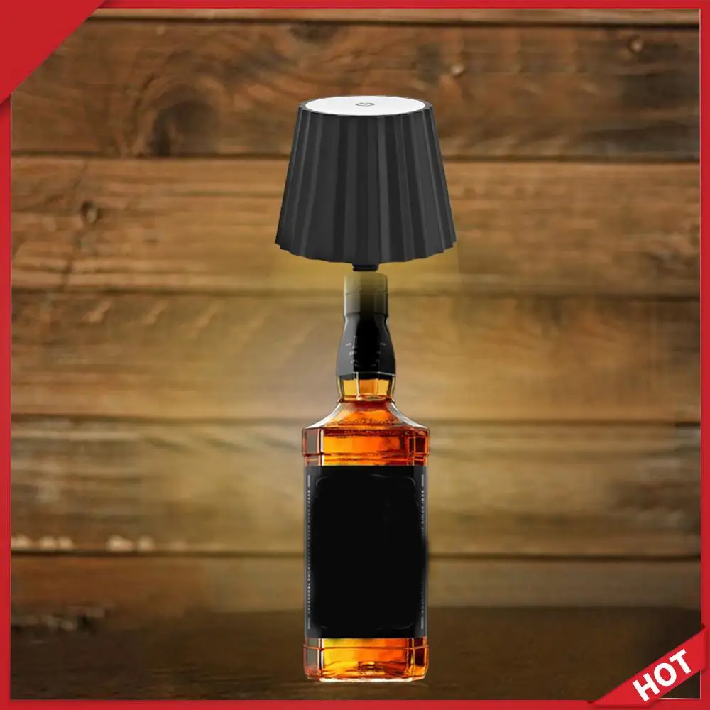 

Металлическая диммируемая лампа-бутылка, перезаряжаемая, 3 цвета, портативная беспроводная настольная лампа с сенсорным управлением для дома, ресторана и бара