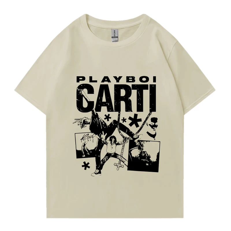 Playboi Carti Concert 2024 vintage Graphic black T shirt Men Women Hip Hop streetwear Unisex 100% Cotton short sleeve T-shirts