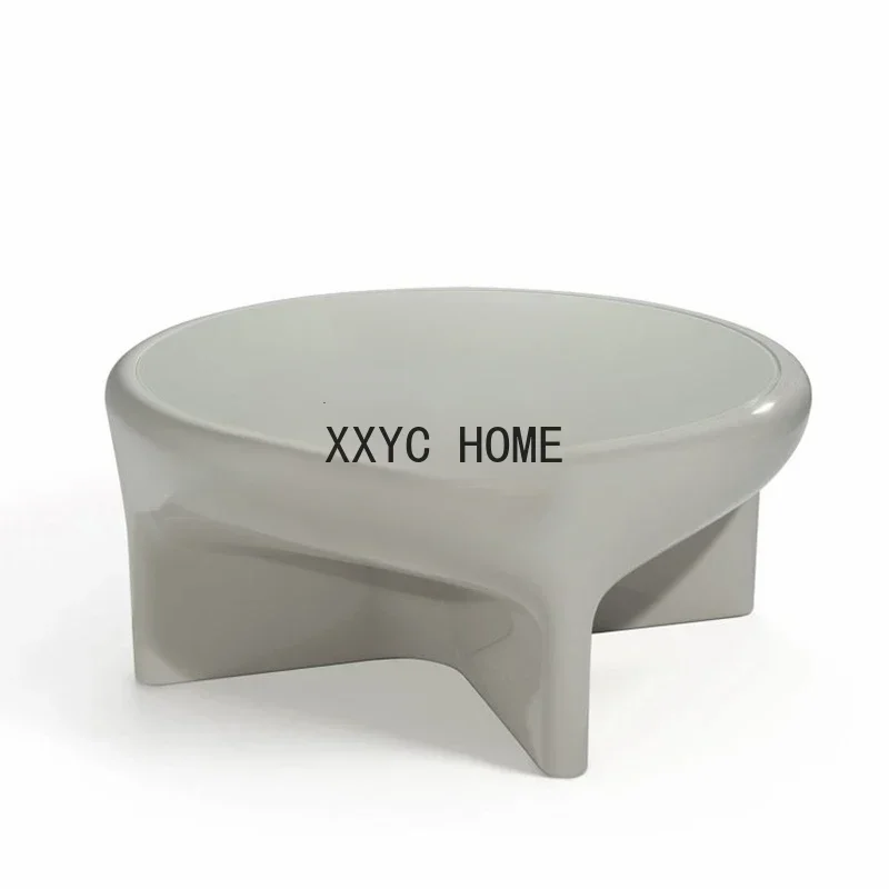 Nordic Modern Designer Model Simple Living Room Sample Room Corner Table Sofa Glass Steel Tea Table