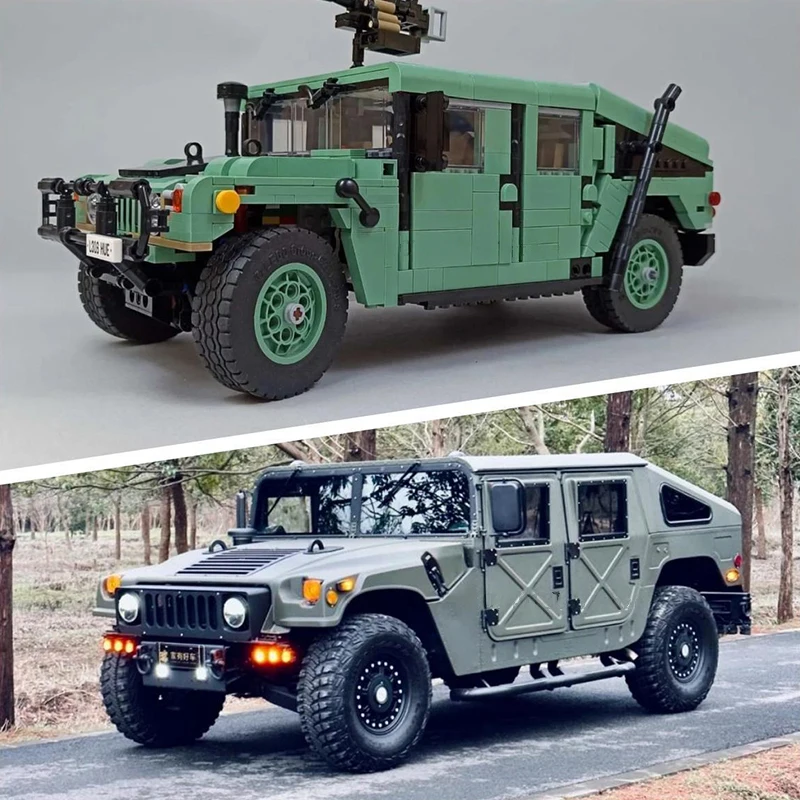 NEW MOC Humvee Building Blocks Model HMMWV High-Mobility Multipurpose 4-Wheeled Independent Suspension Vehicle DIY Bricks Toys