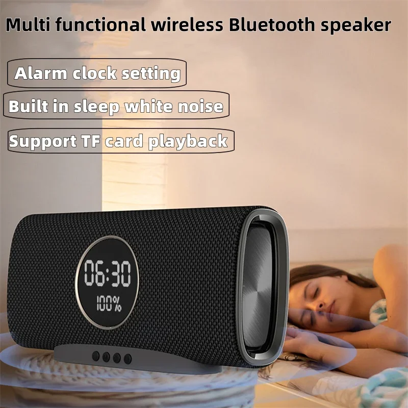 FM Radio Wireless Caixa De Som Bluetooth Speakers New Multifunctional Sound Box Desktop Clock Alarm Clock Built-in White Noise