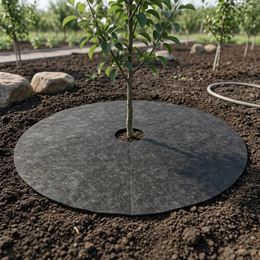 1 Set Rubber Mulch Tree Ring Rubber Mulch Mat Grassproof Cloth Orchard Grass Covering Cloth For Fruit Tree
