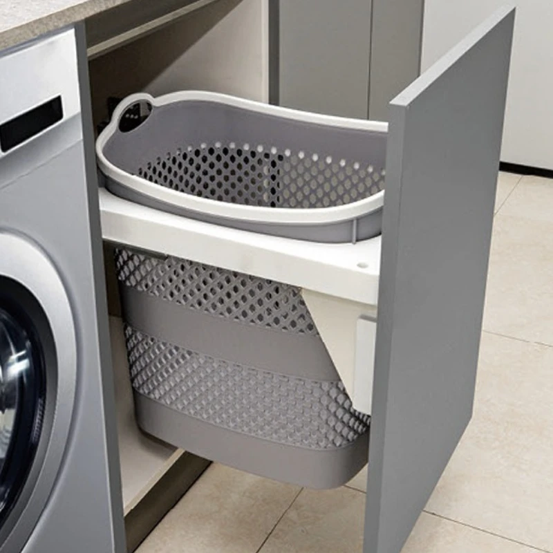 Embedded Dirty Laundry Basket Large Capacity Laundry Baskets Portable Hollow Out Storage Baskets Bathroom Practical Accessories