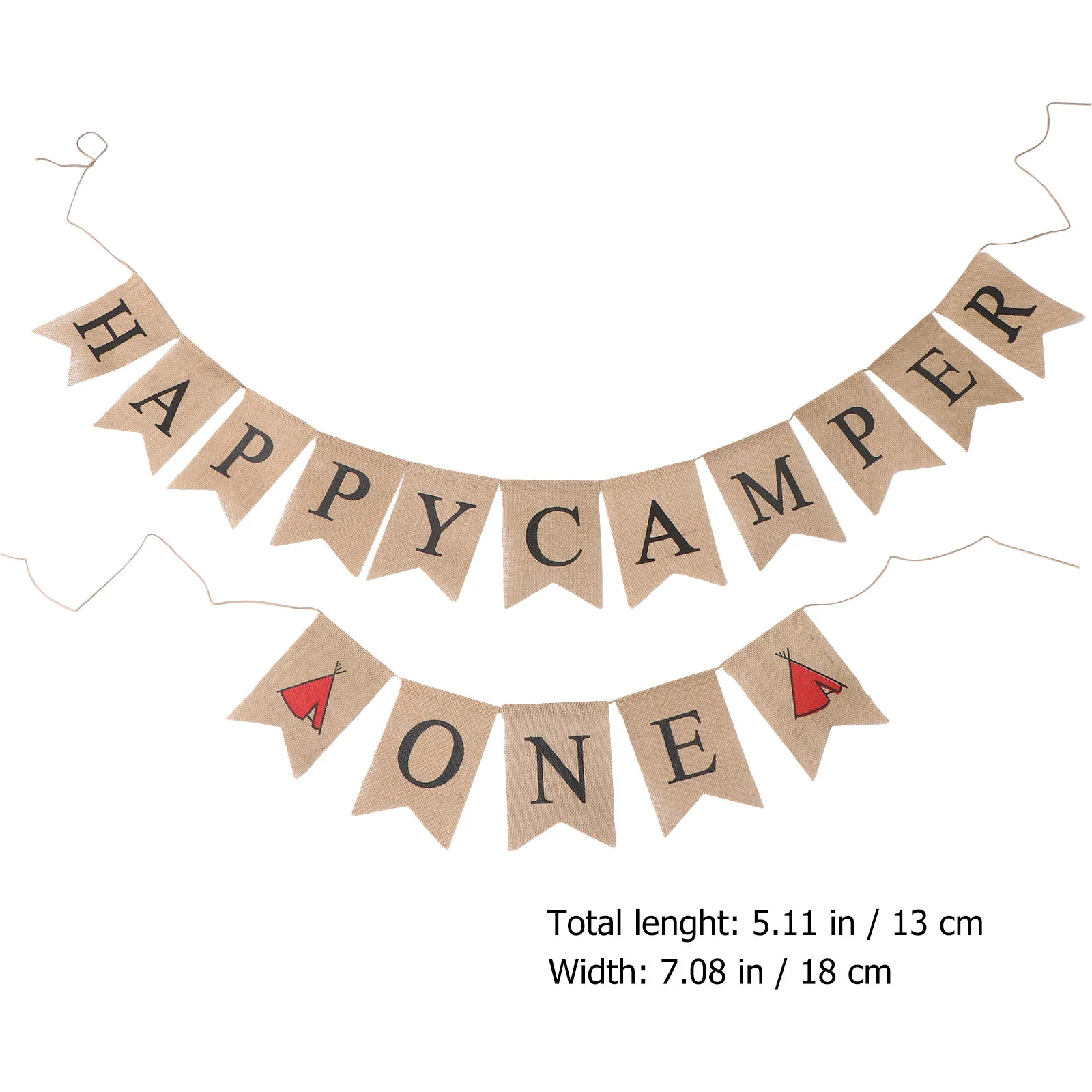 Camper Theme Letter Printing Linen Banner Swallowtail Burlap Flag Camp Party Decoration Bunting Garland Camp Banner